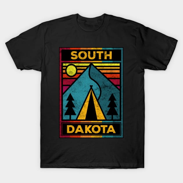 South Dakota Camping Teepee Outdoors T-Shirt by SouthDakotaGifts